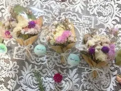 ④【メルカリ便発送】ドライフラワーミニブーケ 3点セット