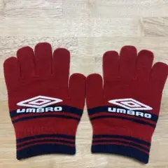 UMBRO 赤色 ニット手袋 滑り止め付き