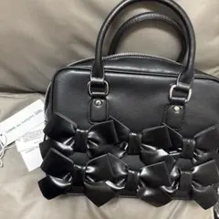 ☆sale☆美品☆コムデギャルソンガール☆黒 トートバッグ コムデギャルソン ガール ロゴ エナメルトートバッグ ・ブラック