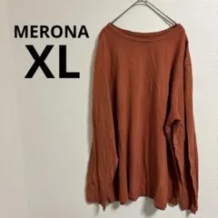 ★美品★MERONA 【XL 】長袖Tシャツ ブラウン系 古着 海外