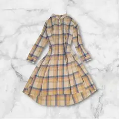 ​【秋服×3WAY】シャツワンピース パステルカラー チェック柄 Y2K モード