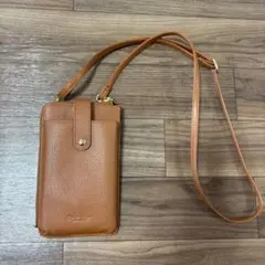 スマホポーチ　スマホショルダーバッグ　ブラウン　茶色　お財布ショルダー