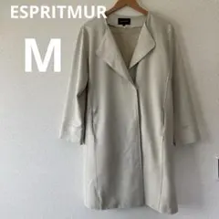 ESPRITMUR ライトベージュ スエード風 ノーカラートレンチコート ⑬