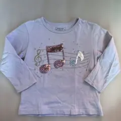 GLOBAL WORK 音符スパンコール 長袖Tシャツ 100