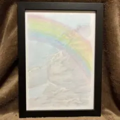 虹の風景画 A4 色鉛筆