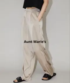 Aunt Marie's アントマリーズ　タックサテンワイドスラックスパンツのサムネイル