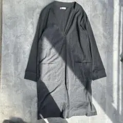 オフィス　通勤　大人　グレー ロングカーディガン シンプル 羽織り きれいめ