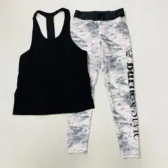 Burnes Style フィットネス セットアップ トップス パンツ ヨガ