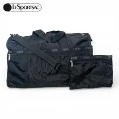 ✨極美品 LeSportsac 2way ボストンバッグ ブラックLG ポーチ付