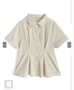 GRL ストライプウエストタックシャツ イエロー【fo2434】のサムネイル