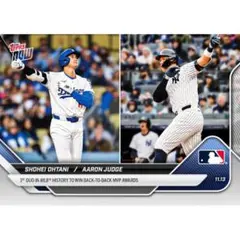 Topps Now 大谷翔平&アーロン・ジャッジ2年連続MVP同時受賞記念カード 
