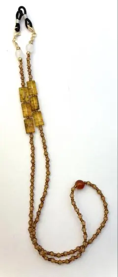 ハンドメイド　眼鏡ストラップ　ブラウン◾️【M227】