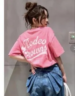 RODEO CROWNS 半袖Tシャツ ピンクのサムネイル