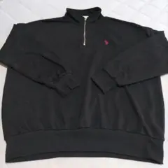 U.S. POLO ASSN. ハーフジップトレーナー　ブラック