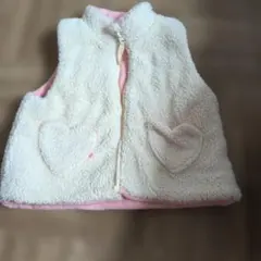 ベビー ベスト 80cm ハートポケット ピンク
