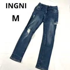 INGNI イング ダメージ加工 クラッシュ スキニー デニム パンツ M