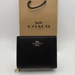【新品未使用】COACH コーチ ブラック 二つ折り財布 C2862 ショッパー