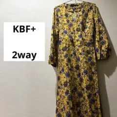 【美品】KBF+ 花柄 長袖ラップワンピースサイズ2way ガウン one