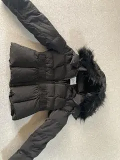 黒 ダウンジャケット ファー付き
