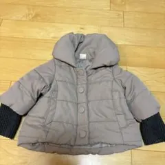 petit main グレー キルティングアウター 80