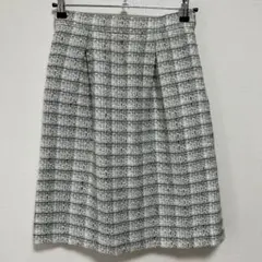 Te chichi テチチ ツイード スカート M 白 黒 チェック 台形 上品