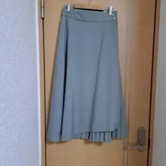 アシンメトリー プリーツスカート くすみブルーのサムネイル