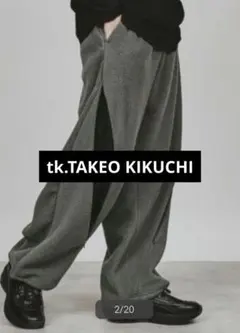 tk.TAKEO KIKUCHI ギミックフリースパンツ グレー Lサイズ