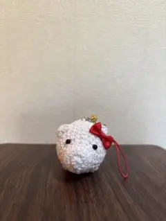 あみぐるみ 豚さん キーホルダー