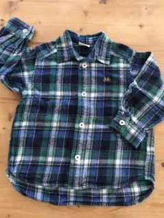 ミキハウス ピクニック ネルシャツ  グリーン 100センチ