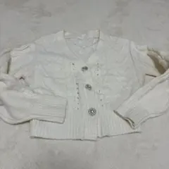 美品アイボリー ケーブルニット カーディガンｇｕ