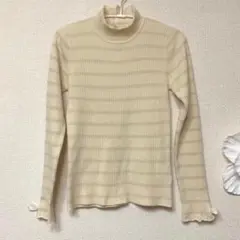 シークレットハニー リブ編み ハイネック 長袖カットソー　② クリーム　usedのサムネイル