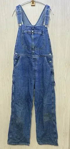 美品‼︎ リー オーバーオール ストレート 無地 青 綿 お出かけ キャンプのサムネイル
