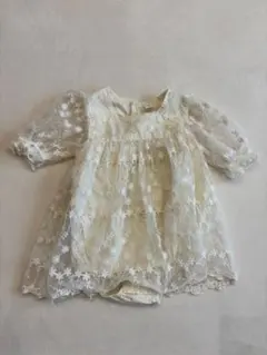 レース花柄刺繍ベビードレス 12/18m