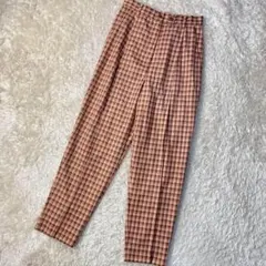 美品♡ COEL コエル　バックフリルテーパードパンツ　チェック　ピンクのサムネイル