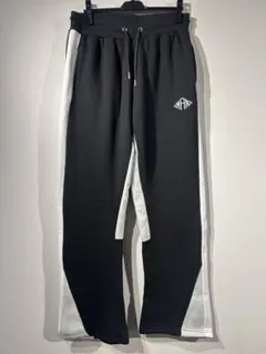 Boohoo MAN ブラック/ホワイト 裏起毛スウェットパンツ