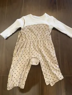 ドット柄 前開きロンパース　80サイズ
