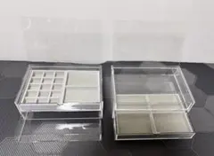 【sii様専用】無印良品 重なるアクリルケースフタ付引出大2個・ベロアケース付