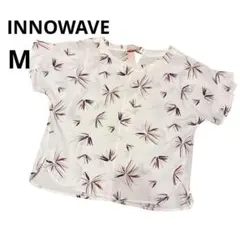 【INNOWAVE】バックリボン 総柄ブラウス M ボタニカル　フレンチスリーブのサムネイル