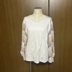 fairy 袖チェック柄カットソー