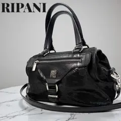 《レア品》RIPANI リパーニ ミニボストン 2way 型押し レザー 自立