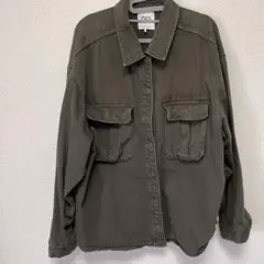 ZARA カーキ デニム ジャケット Mサイズ