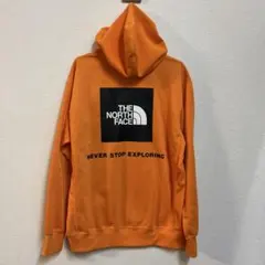 THE NORTH FACE オレンジ パーカー ノースフェイス バックロゴ M