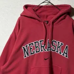 90s ナイキ ネブラスカ 刺繍ロゴ スウェット パーカー スウッシュ NIKE