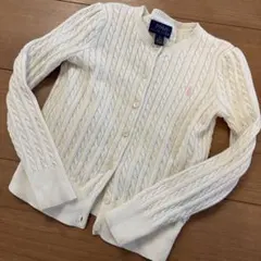 ポロラルフローレン　ケーブルニットカーディガン　白　120