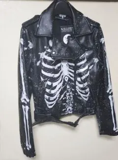 新品タグ付 KILLSTAR スカルボーンプリントライダースジャケット M