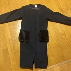 T e chichi ロングコート ポケット取り外し可能ファー付き