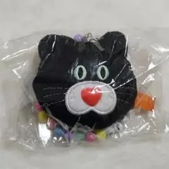【新品】mojojojo ビーズチェーン付きフェイスマスコット3 黒ネコ 猫 ②