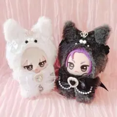 b229 ぬい服 12cm ちびぐるみ 着ぐるみ おすわり ゆめかわ兎セット