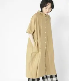 studioCLIP×SUN VALLEY 製品染めオックスシャツワンピース