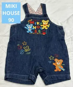 ミキハウス　90 サロペット　クマ　オーバーオール　プッチー　レトロのサムネイル